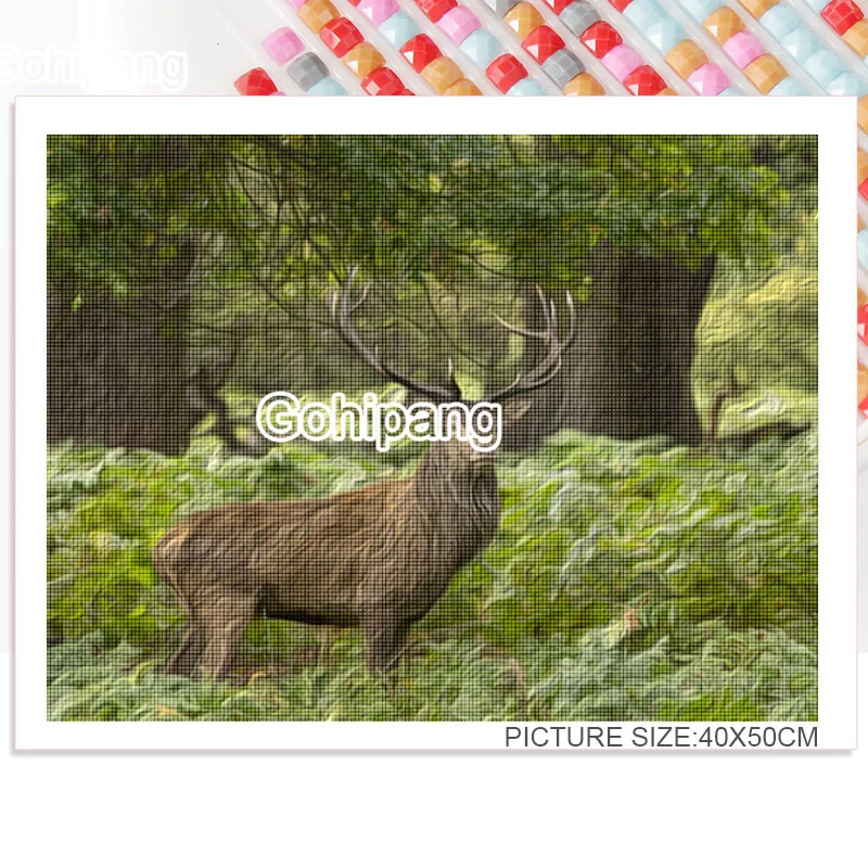

Diamond Embroidery Painting Real Wild Deer and Art Elks 5D DIY Rhinestones Square or Round Diamond for Home Room Wall Decoration