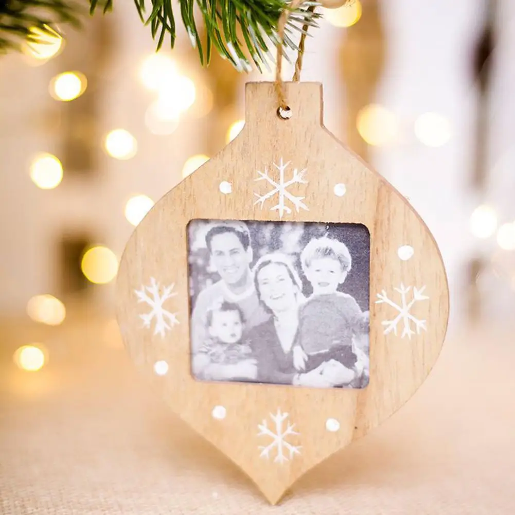 Инновационная деревянная фоторамка в форме шара DIY Рождественский кулон