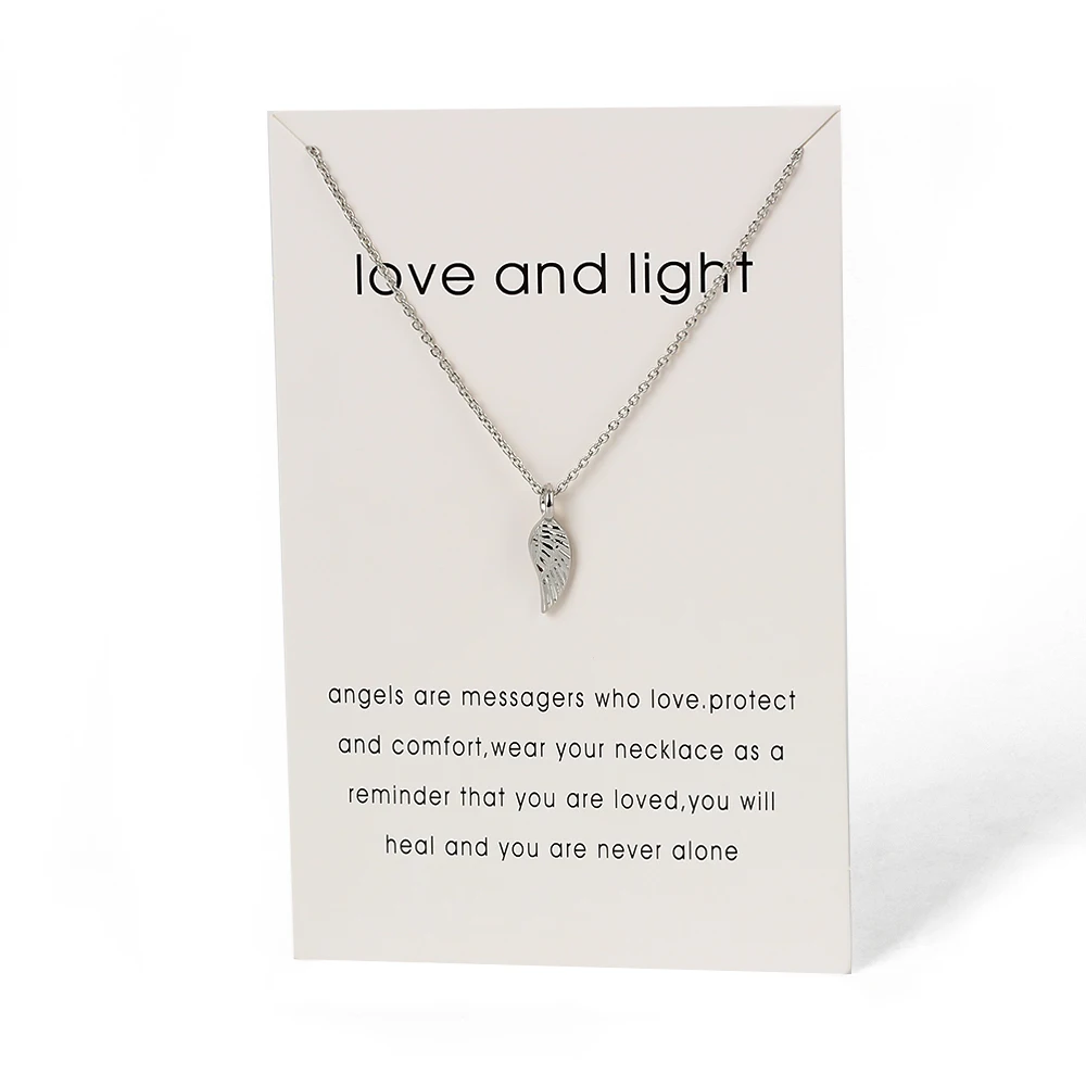 Минималистичный чокер с крыльями ангела колье серебряного цвета пожеланиями