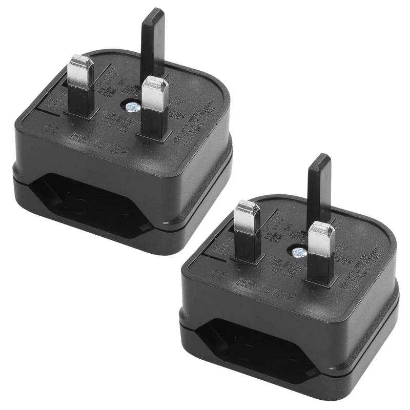 

2X Euro 2 Pin to 3 Pin Converter Plug Adapter Black