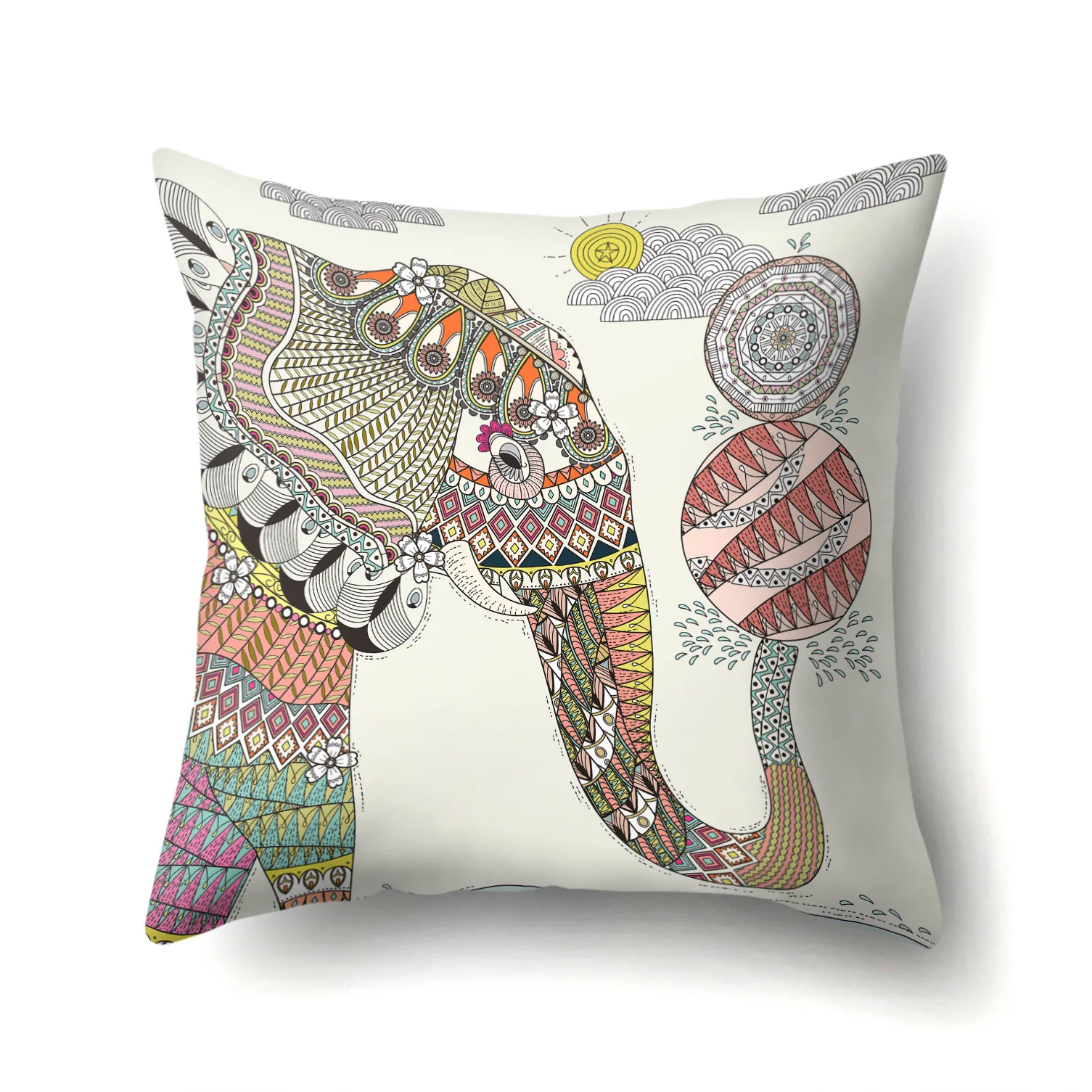 Animal Pattern Single-Sided Pillowcase Cover Office Hug Throw Lumbar Cushion Polyester Simple Sofa | Дом и сад