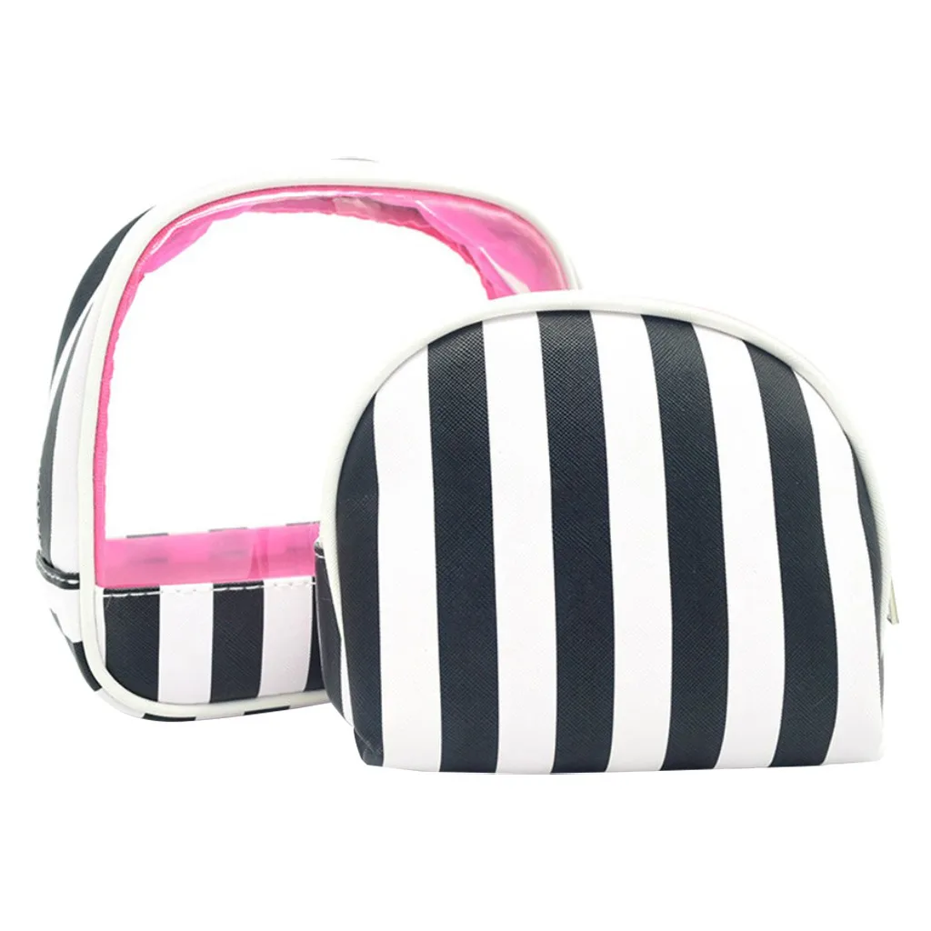 2 шт. женские мраморные Полосатые Кожаные сумки косметички Макияж сумка Кошельки