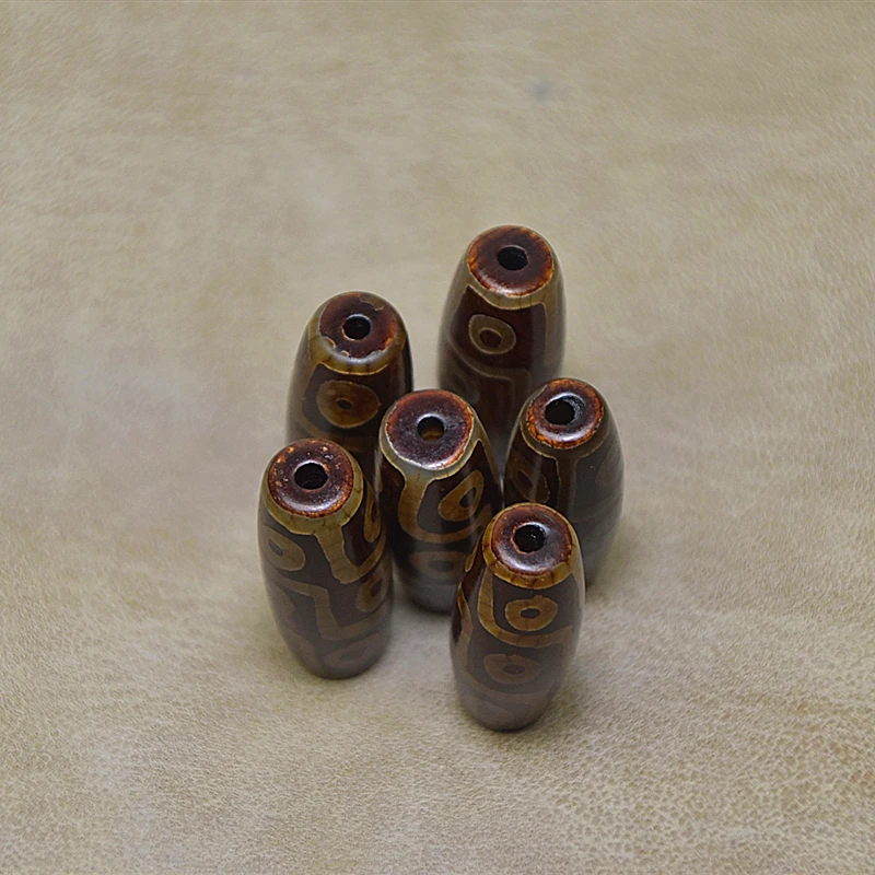 Fire roasted brown agate beads Tibet 9 eyes DZI 15*41mm men and women jewelry DIY free shipping | Украшения и аксессуары