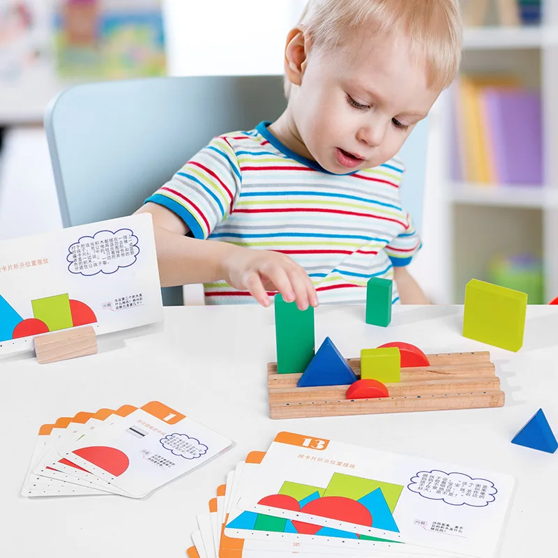 Juegos de aprendizaje l&oacute;gico para ni&ntilde;os, juguetes sensoriales a juego, tablero de entrenamiento de matem&aacute;ticas geom&eacute;tricas, inteligencia espacial, juguetes educativos-1