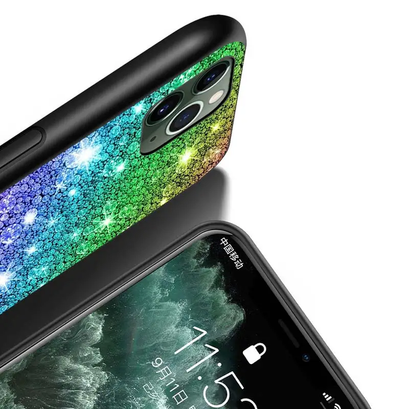 

Colorful Fashion For iPhone 12 Pro Max Mini 11 Pro XS Max X XR 6S 6 7 8 Plus 5S Bright Black Phone Case