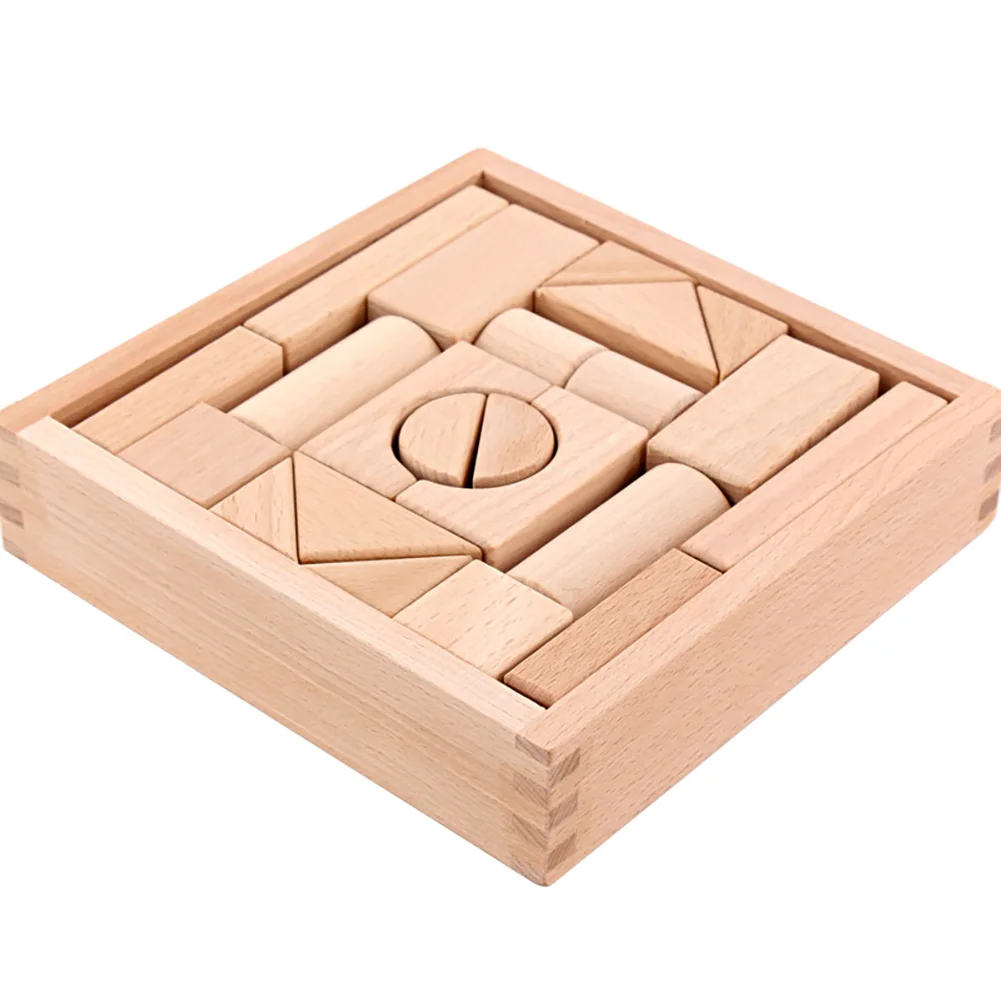 Деревянная детская деревянная буковая коробка 22 части бревна чтобы грызть на