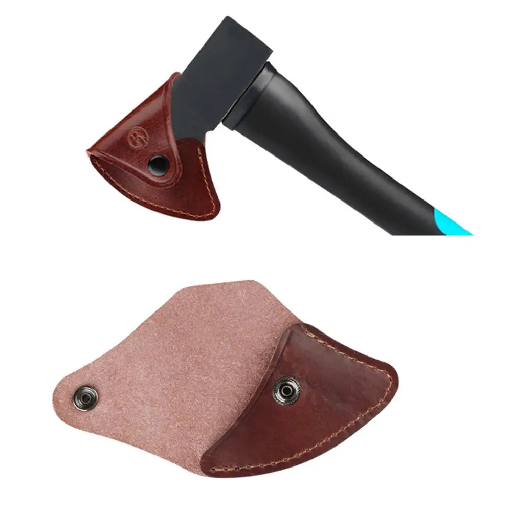 Hunting Axe Hatchet Blade Cover Ax Head Sheath Case Belt Holster Genuine Leather Accessories 11*9CM Outdoor Camping Axe Case