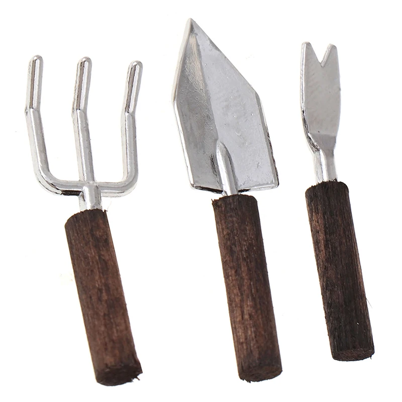 

3 шт./компл. 1:12 Миниатюрный Мини садовый инструмент для кукольного домика Лопата мебель игрушка подарок распродажа
