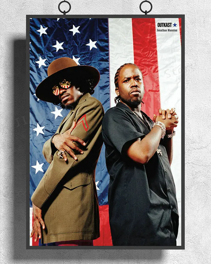 

H273 OUTKAST станкония хип-хоп двойной альбом Наклейка на стену Шелковый постер Искусство украшение для дома Рождественский подарок