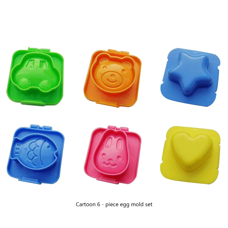 6 шт./лот форма для вареных яиц симпатичная мультяшная 3D колец в яйце резак бэнто