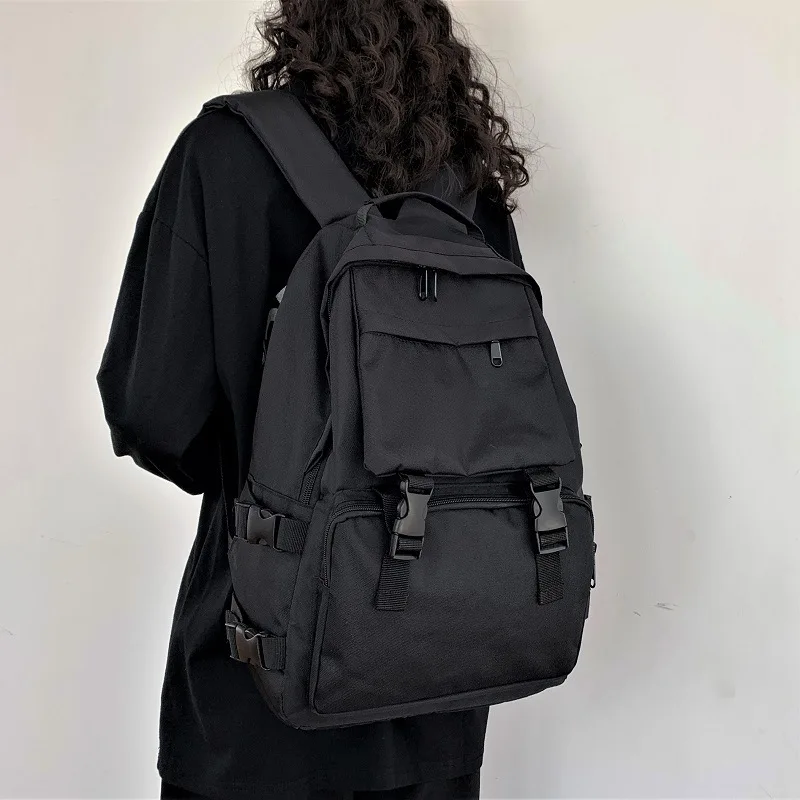

New Fashion Lady Student Nylon Shoulder Schoolbag Black Backpack Bookbag Backpacks Women Large Capacity Backpack
