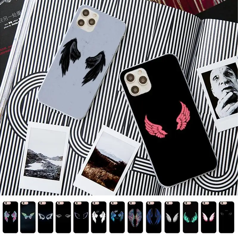 

Fluorescence Wing fashion Phone Case for iPhone 13 11 12 pro XS MAX 8 7 6 6S Plus X 5S SE 2020 XR case