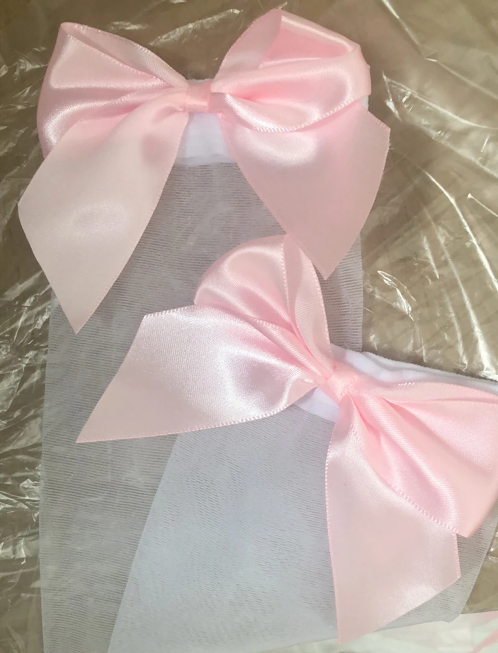 

Women Girl Lolita Japanese Uniform Stockings Cute Pink Bow Over Knee High Transparent Stocking Thigh High Tube Silk Long Socks