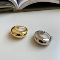 925 sterling silver korean version hoop earrings gift for womens geometric gold oval shape minimalist designer earring jewel