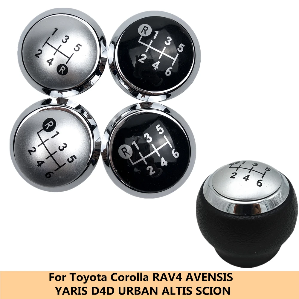 

For TOYOTA Corolla RAV4 AVENSIS YARIS D4D URBAN ALTIS SCION Gear Shift Knob Emblem Badge Cover Lever Shifter Cap Black Silver
