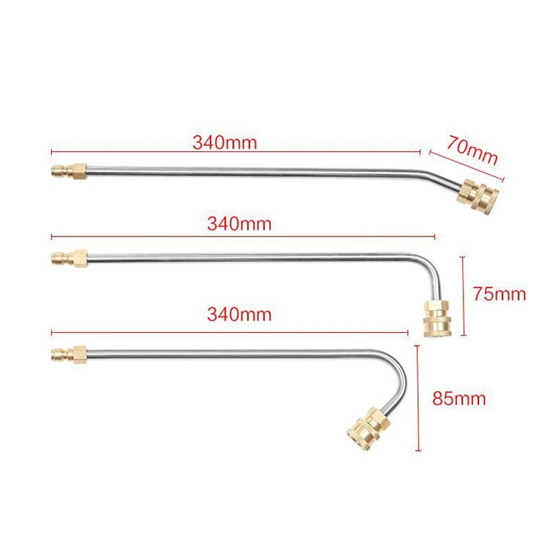 3X Изогнутые стержни + 5X насадки 1 набор адаптеров 35 см мойка высокого давления для