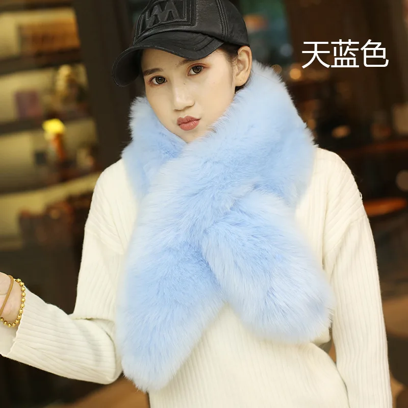 Qearlstar высокое качество женский зимний шарф из искусственного лисьего меха