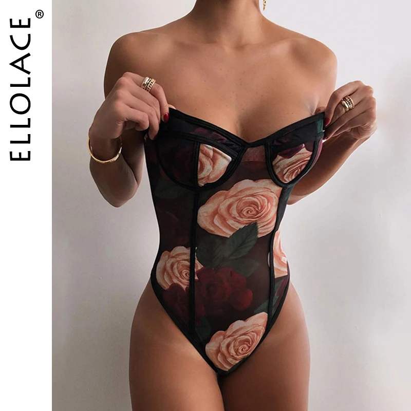 

Ellolace Floral Bodysuit Women Sexy Body For Women Sleeveless Overalls For Women Lace Bodysuit Fitness Bodys For Women Of Wear