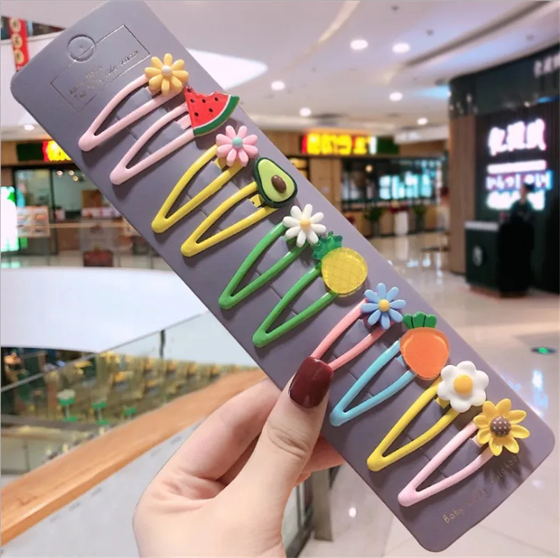 10pcs set mixed 10/15 шт/набор для девочек милые Мультяшные животные фрукты 5 см заколки для волос детские прекрасные заколки для волос Детские аксессуары для волос - Цвет: 10pcs set mixed