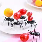12 шт.компл. мини Ant плоды вилкой столовые приборы пластиковые Десертные Вилки для торта питания выбрать посуда для вечерние украшения аксессуары