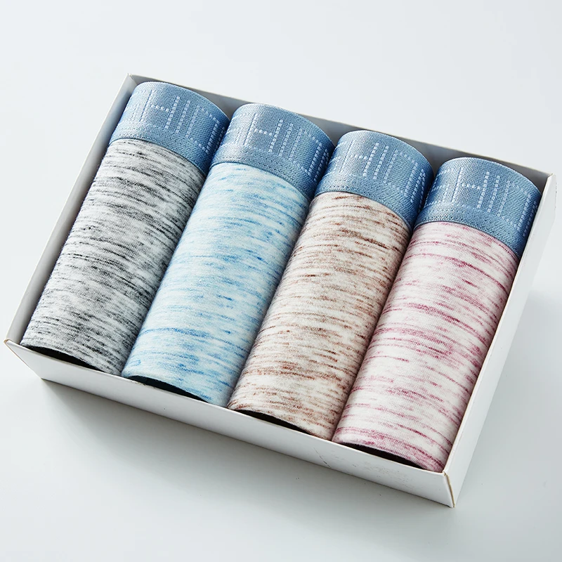 Мужские трусы боксеры из органического натурального хлопка 4 шт./партия