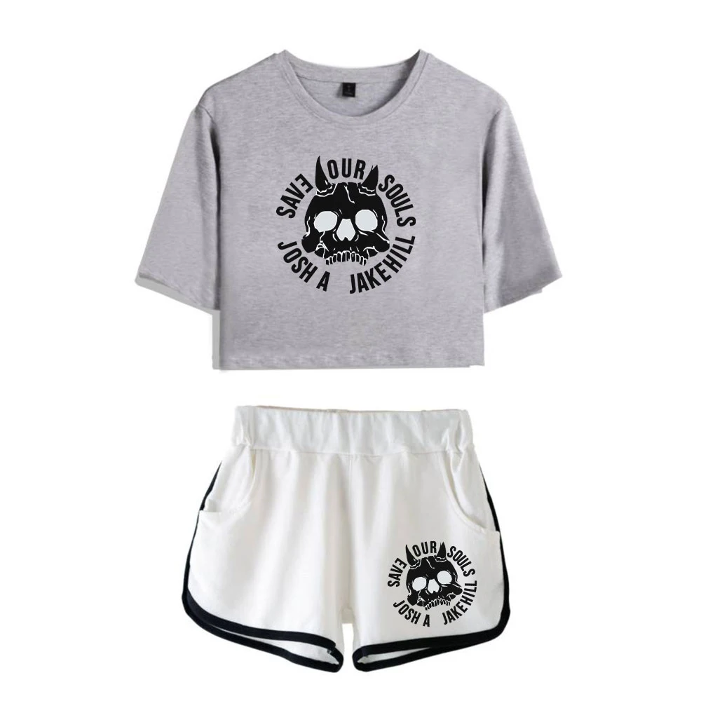 

Josh A & Jake Hill Women Two Set Women Fashion Summer Short Sleeve Crop Top+Shorts 2020 New Arrival Hot Sale Trendy Clothes