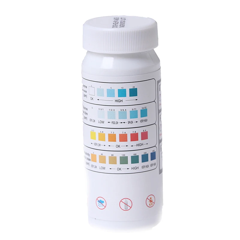 

3-In-1 Swimming Pool Test Paper Residual Chlorine PH Value Alkalinity Hardness Test Strip Pool Cleaner Accessories