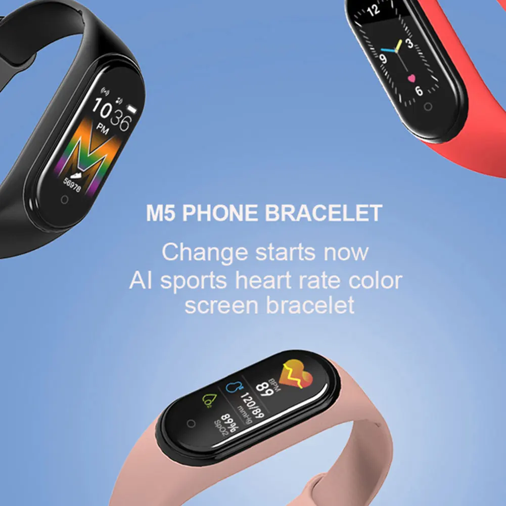 

NewHot M5 M6 Men Women Smartband Bracelets IP67 Waterproof Fitness Tracker Pedometer Heart Rate Blood Pressure Monitor Wristband