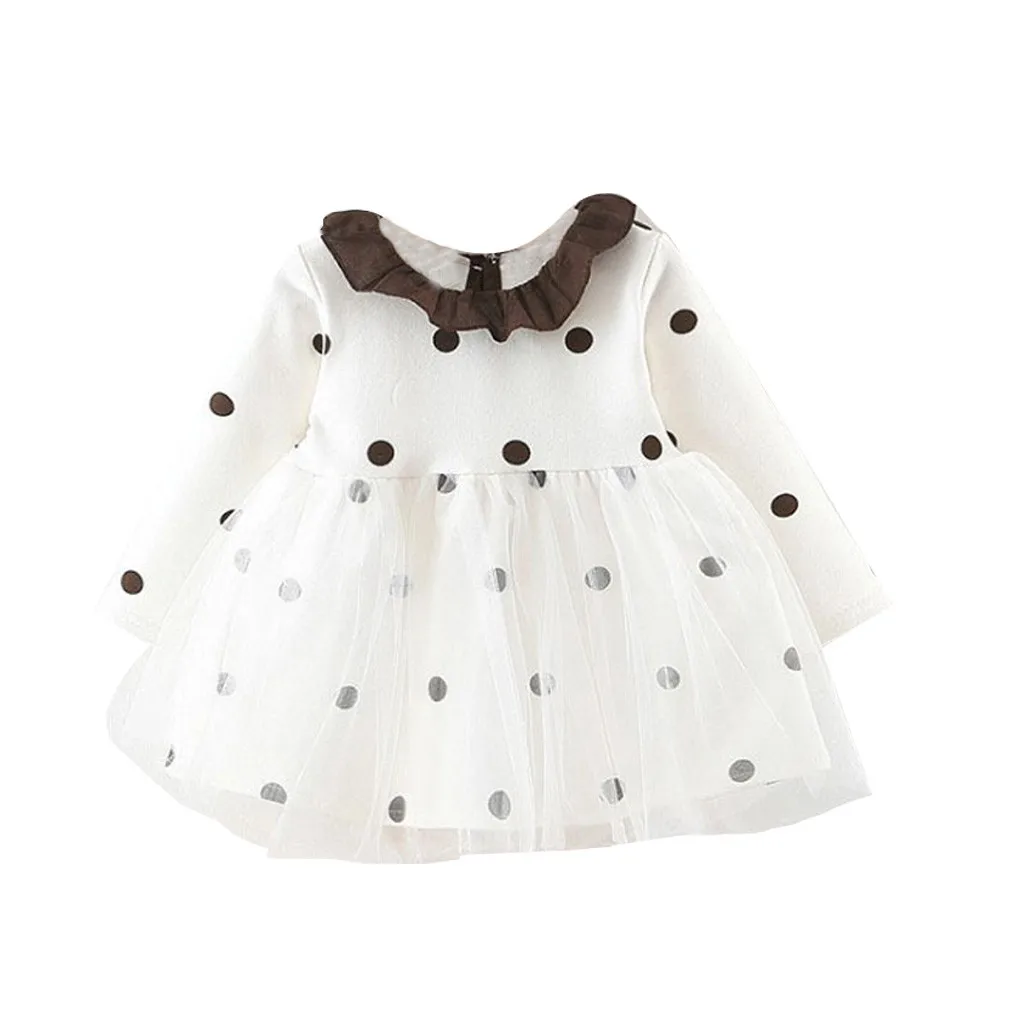 Платье принцессы в горошек для маленьких девочек платье из тюля с принтом зимняя