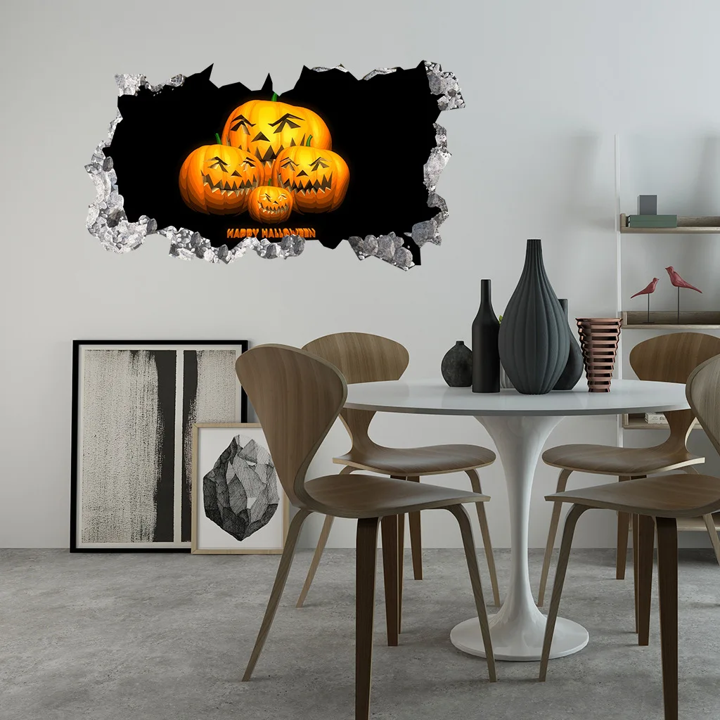 2019 lnnovatic модели забавные наклейки на стену в виде головы тыквы Хэллоуин для