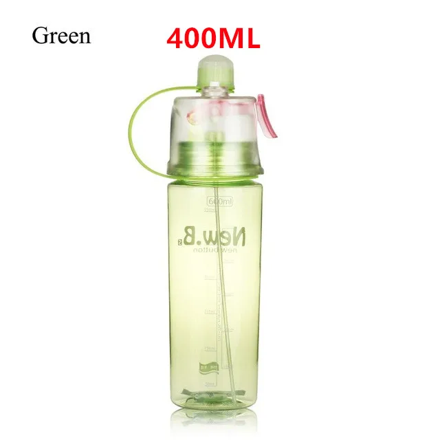 Green 400ml 400/600 мл спрей Спортивная бутылка для воды портативная велосипедная Беговая бутылка для питьевой воды бутылка с распылителем герметичные бутылки для пеших прогулок - Цвет: Green 400ml