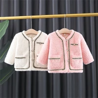 girls outerwear autumn winter children fashion thick velvet coats for baby toddler warm jackets clothing kids tops 0 to 4 years