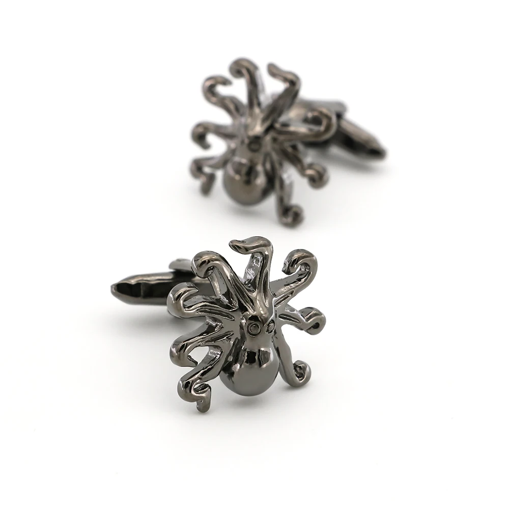 Мужские запонки в виде осьминога качественные из латуни золотого цвета модные Paul