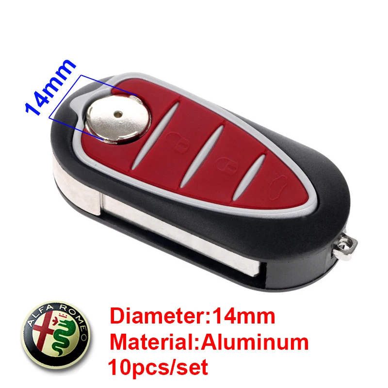 Автомобильный ключ с дистанционным управлением 14 мм 10 шт. значок наклейка для Alfa