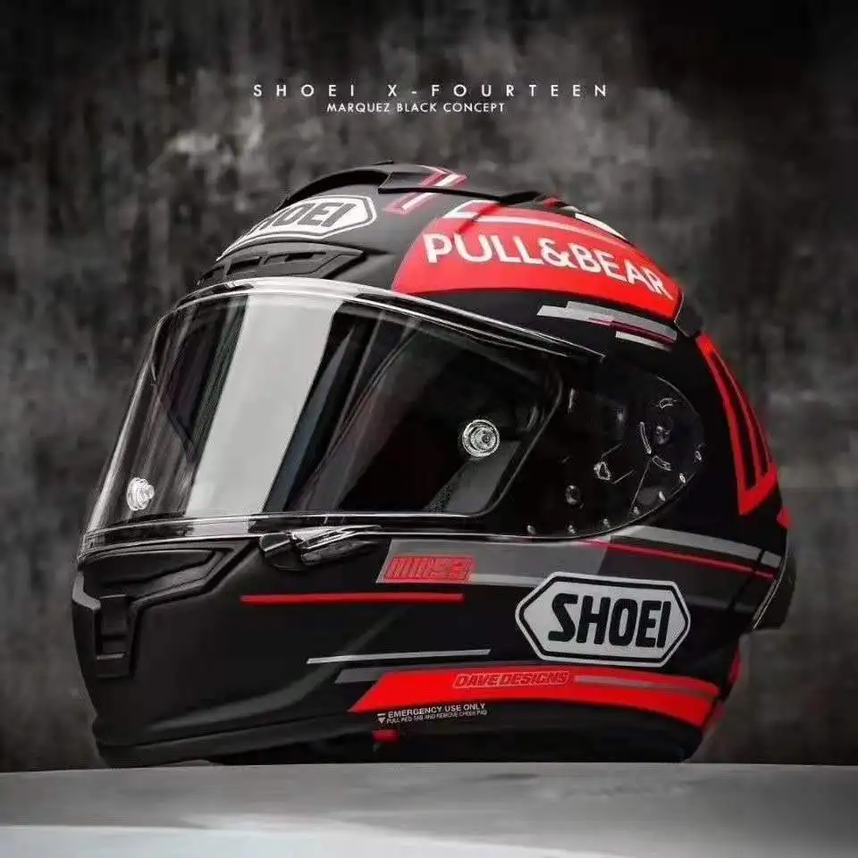 Мотоциклетный шлем на все лицо X14 93 Marquez черный муравья для езды мотокроссе