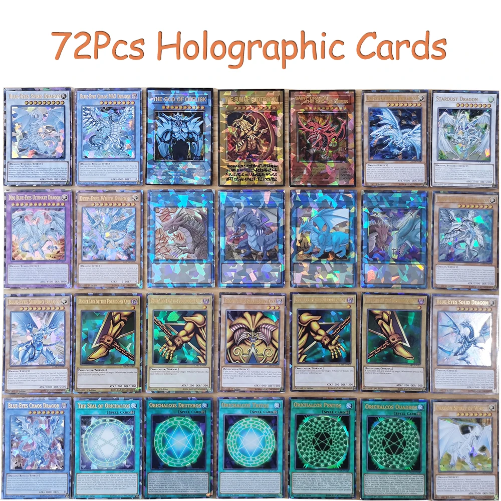 

2021 Новое поступление 72 шт. карточки YuGiOh все разные на английском YU-GI-OH колоды голографическая блестящая карты для детей
