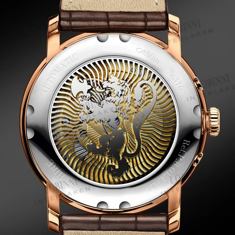 Часы наручные LOBINNI Мужские автоматические брендовые Роскошные