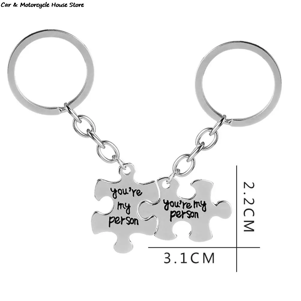 

2pcs Engraved Lover Couples Key Rings Gift You Are My Person Letter Keychains For Friends Children's Party Souvenirs Gift Favors