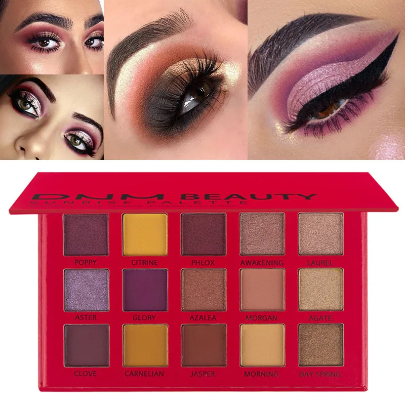 15 цветов Сияющие тени для век палитра матовые водонепроницаемые против
