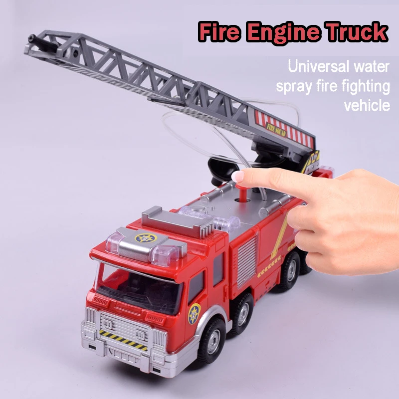 

Fire Engine Toy Realistic Watering Car Light Musical Battery Driven Fire Truck Fireman Sam Toys For Children