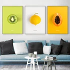 Картина на холсте с авокадо, ананасом, клубникой, киви, 15 фруктов