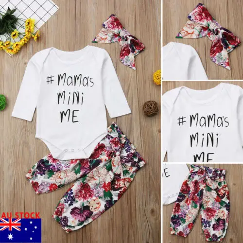 

AU Newborn Toddler Baby Girl Clothes Tops Romper Floral Shorts Pants Outfits Set