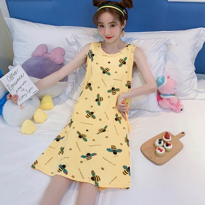 Ночная рубашка женская хлопковая с V-образным вырезом | Женская одежда