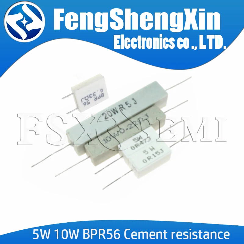 10 шт 5W 10W BPR56 цемента сопротивление 0,1~ 10k ohm 0.33R 1R 10R 100R 0,22 0,33 1 10 100 1K 10K ohm резистор для цемента igmopnrq
