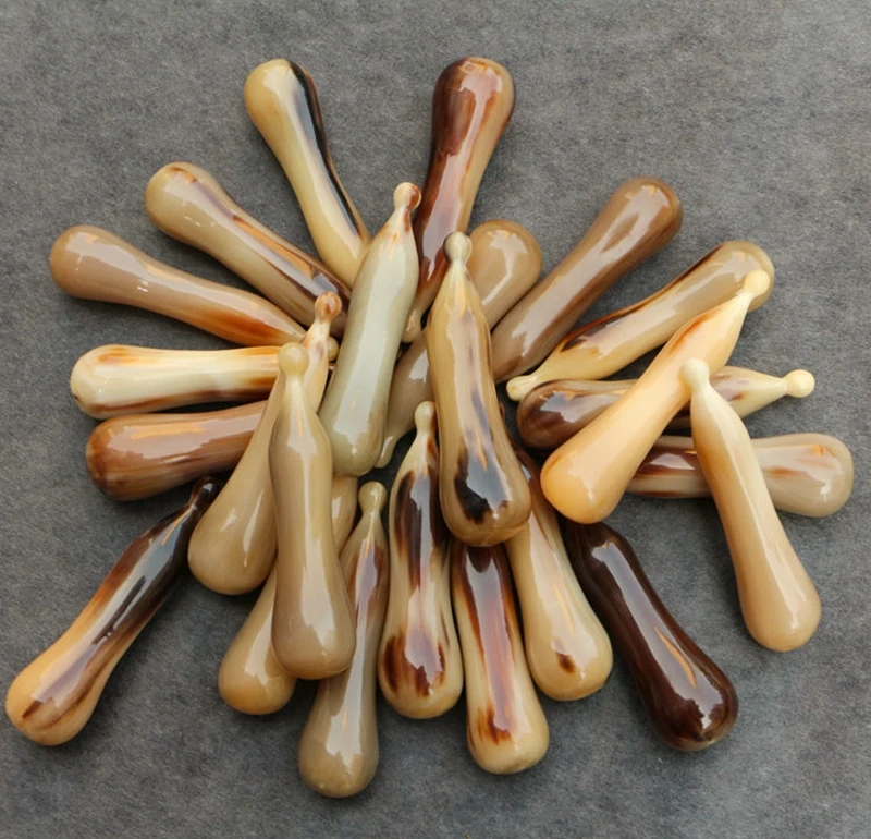 1Pcs Natural Yak Horn Massage Wand Face Eye Acupuncture Point Stick Physiotherapy Reflexology Skin Beauty Gua Sha Tool - купить по