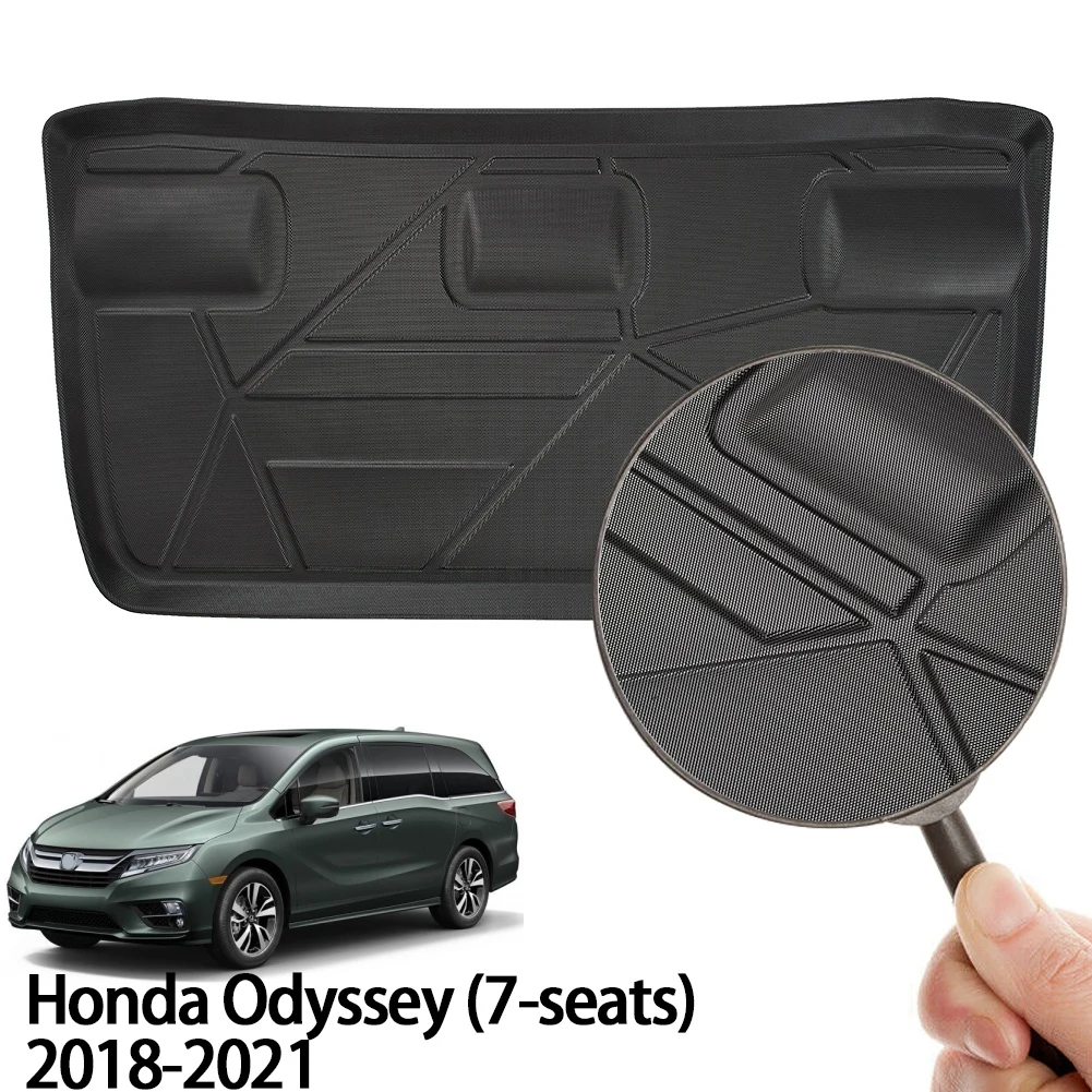 ด้านหลัง Cargo Mat Fit สำหรับ Honda Odyssey 2018-2022 U.S. Edition สีดำ TPE รถ Trunk Liner อุปกรณ์ป้องกันฝาครอบ