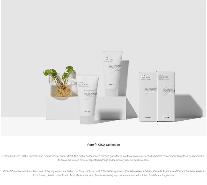 

COSRX Pure Fit Cica Cleanser 150ml Repair Moisturizer Cleanser Face Care Removal Cleanser Skin Clean Whitening Remove Acne Care