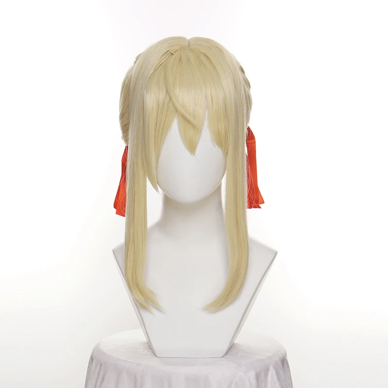 Парик Фиолетовый Evergarden для косплея светлые плетеные булочки термостойкий