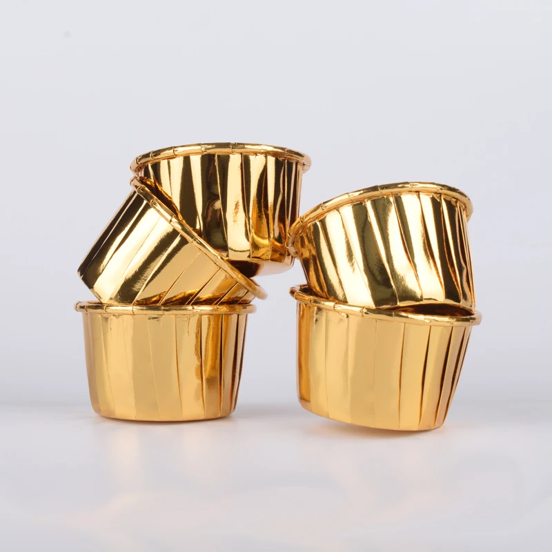 300 шт. алюминиевая фольга обертка для кекса бумага золото серебро | Дом и сад