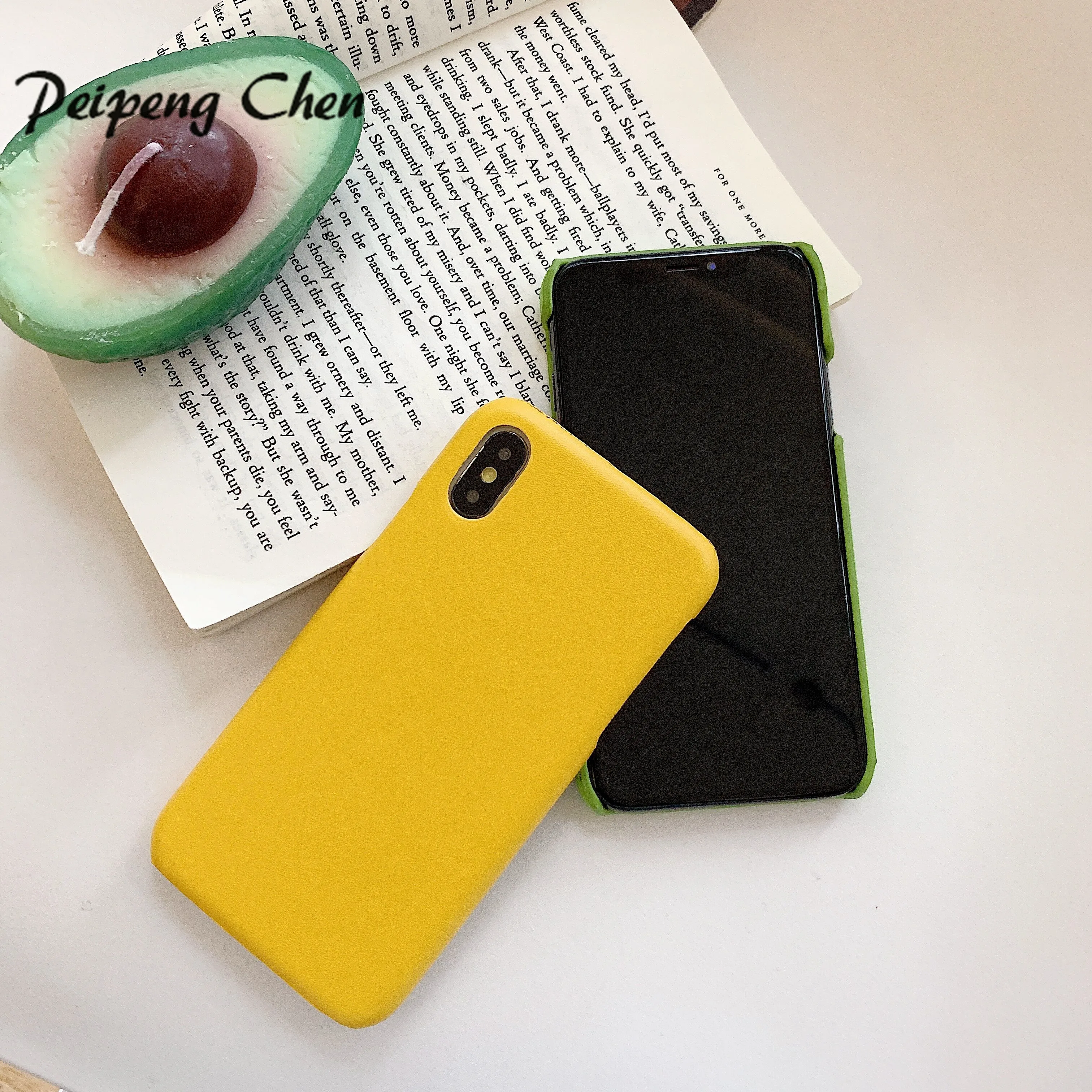 Простой кожаный чехол для телефона iPhone XS XR Max 11 Pro max apple iphone 6 6S 7 8 Plus защитный задней